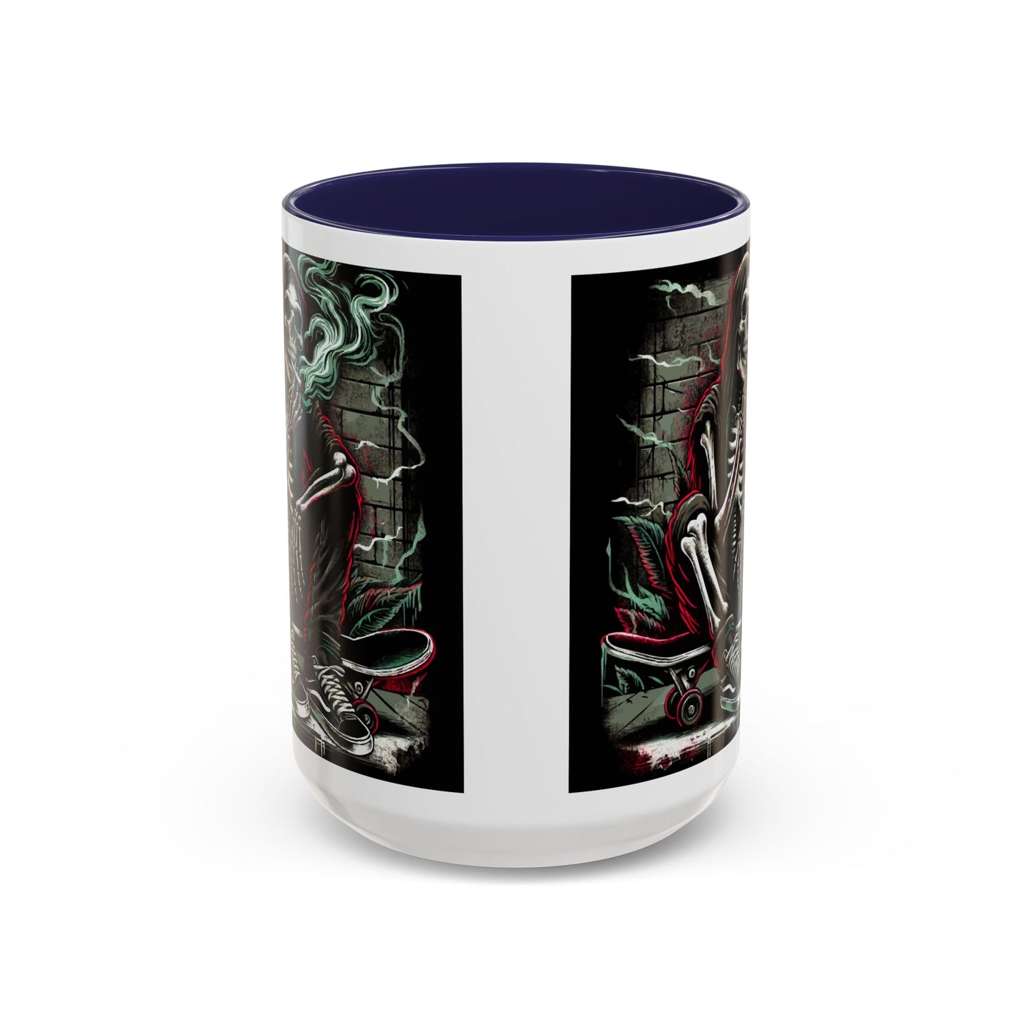 Gothic Skeleton Coffee Mug - Perfect for Halloween Decor, Gift for Skaters, Unique Drinkware, Spooky Vibe, 11 & 15oz Options