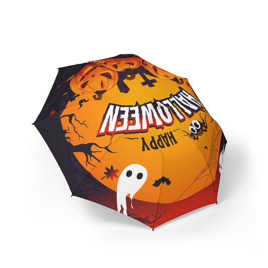 Halloween Themed Foldable Umbrella | Spooky Umbrella Design, Perfect for Fall, Gifts, Trick or Treat, Halloween Decorations, Rain Gear