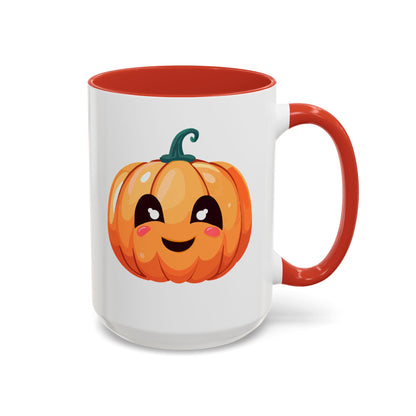 Cute Pumpkin Accent Coffee Mug for Fall, Halloween Decor, Gift for Coffee Lovers, Autumn Kitchenware, Seasonal Drinkware