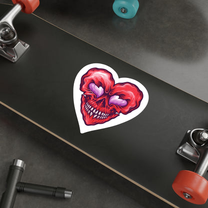 Heart Skull Die-Cut Stickers, Grunge Aesthetic Stickers for Laptop, Water Bottle, Car, Halloween Party Decor, Spooky Gift