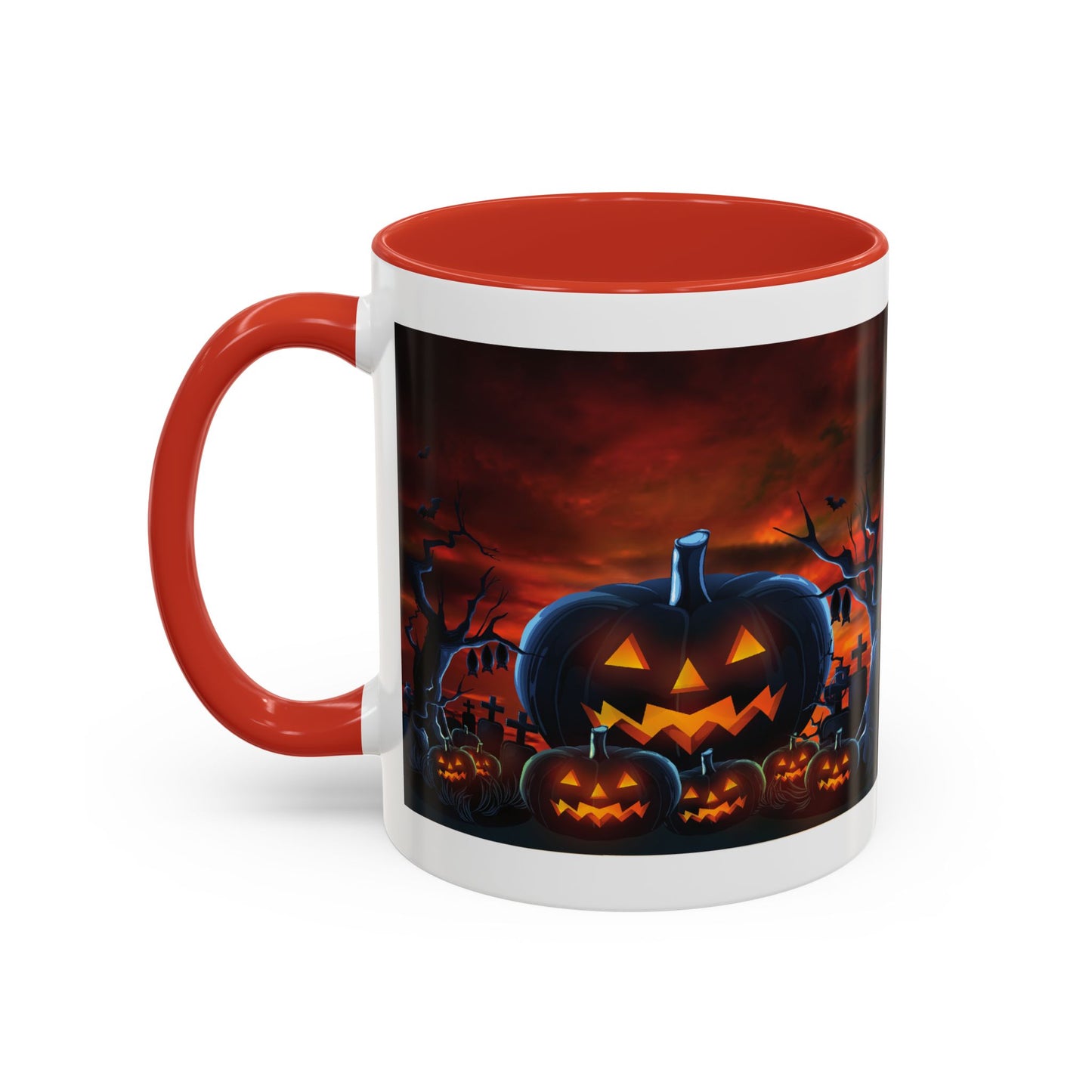 Halloween Pumpkin Accent Mug, Spooky Coffee Cup, Fall Decor, Trick or Treat Gift, Dark Themed Drinkware, Halloween 2023,