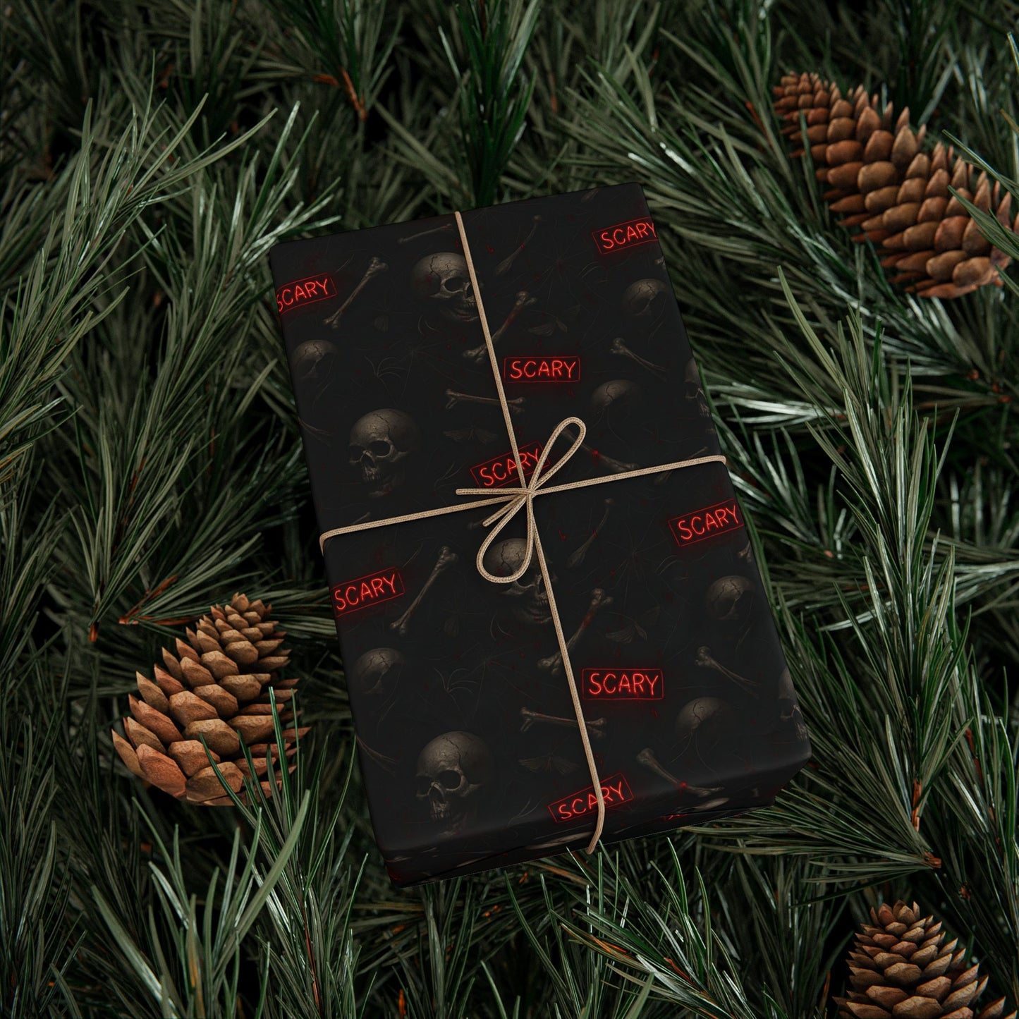 Spooky Halloween Wrapping Paper, Unique Gift Wrap for Halloween, Scary Black and Red Paper, Fun Decorative Wrap, Halloween Party Supplies