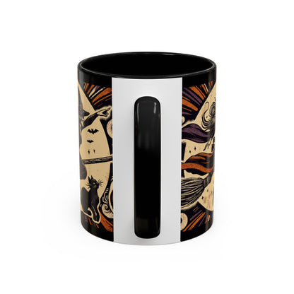 Halloween-Themed Accent Coffee Mug, Coffee Cup for Witch Lovers, Haunted Mug for Spooky Season, Unique Gift for Halloween, Witch Decor
