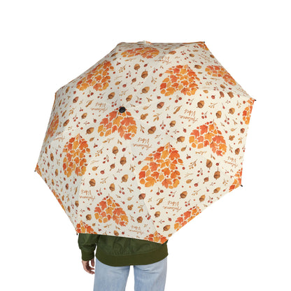 Charming Floral Umbrella, Cute Umbrella for Rainy Days, Unique Gift for Her, Lightweight Travel Umbrella, Heart Patterned Canopy