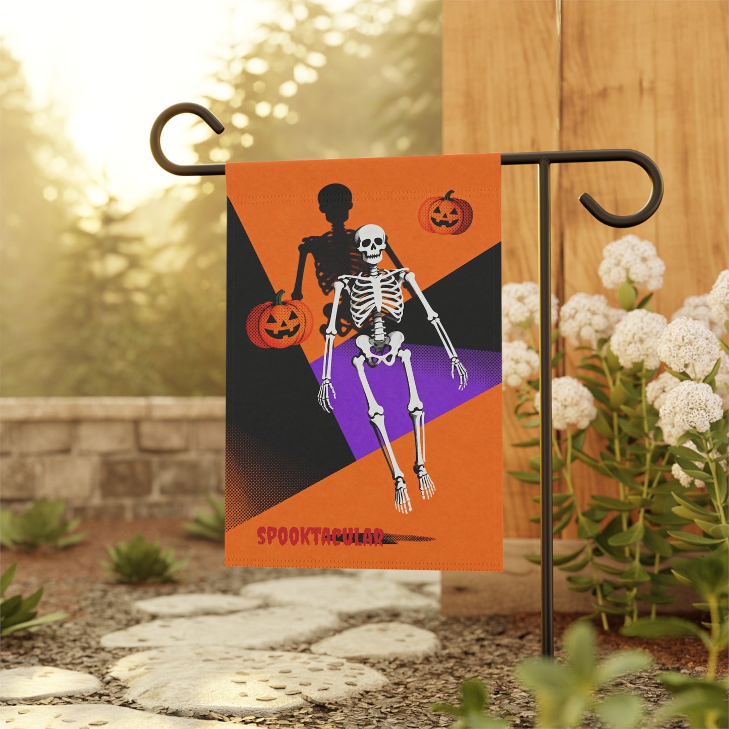 Halloween Garden Banner, Spooky Skeleton Decor, Outdoor Halloween Flag, Fall Decorative Flag, Halloween Housewarming Gift