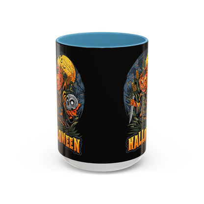 Halloween Pumpkin Coffee Mug, Spooky Mug, Fall Decor, Gift for Halloween Lovers, Black Mug, 11oz or 15oz