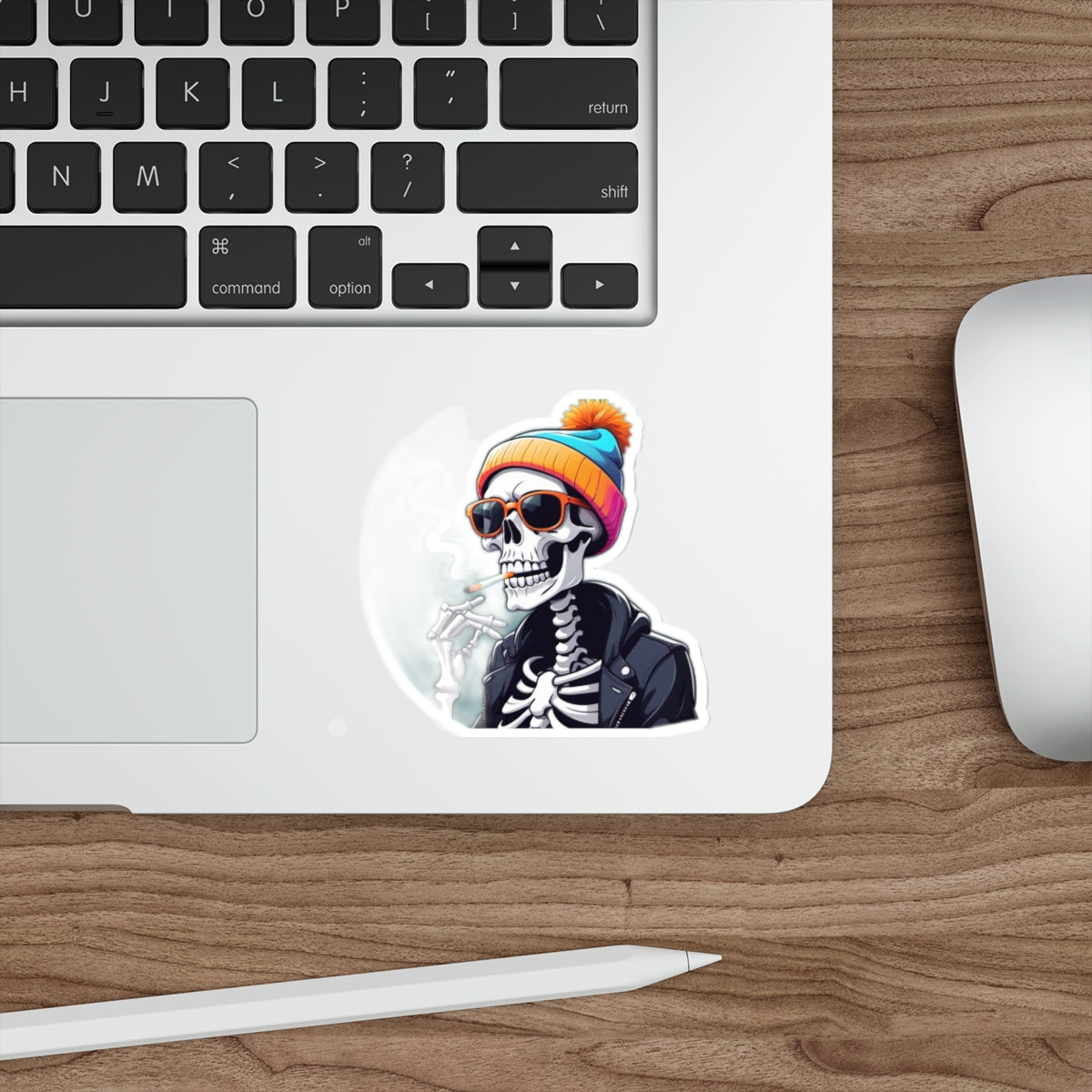 Chill Skeleton Die-Cut Stickers - Cool Vibes for Laptops, Water Bottles, and More - Perfect for Halloween, Parties, or Daily Fun!