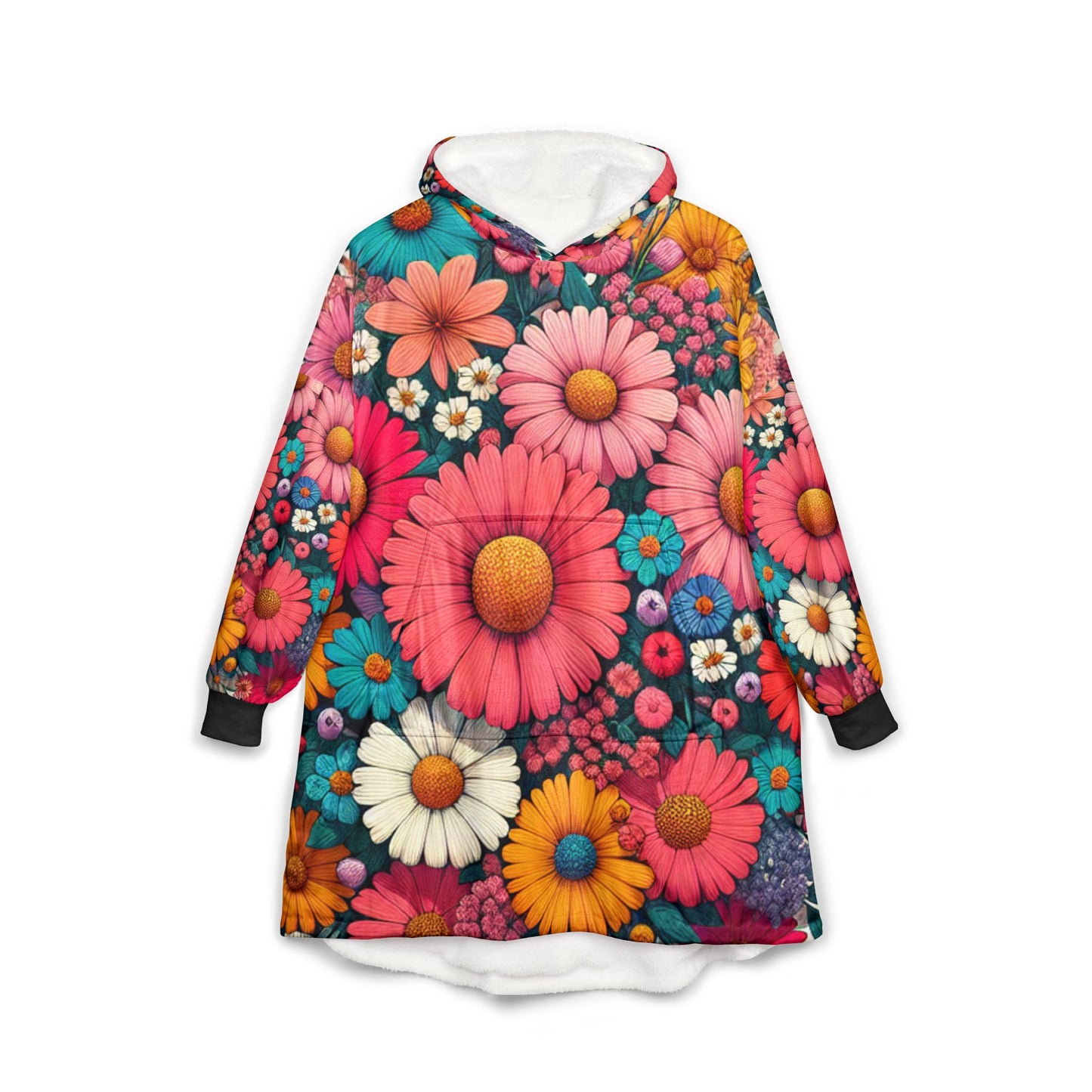 Cozy Floral Unisex Hooded Blanket