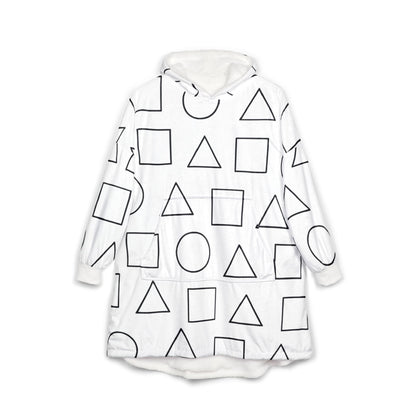 Cozy Abstract Pattern Hooded Blanket