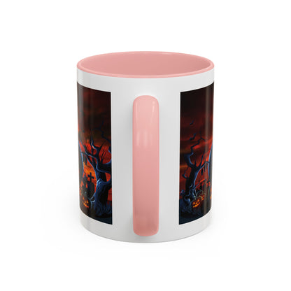 Halloween Pumpkin Accent Mug, Spooky Coffee Cup, Fall Decor, Trick or Treat Gift, Dark Themed Drinkware, Halloween 2023,