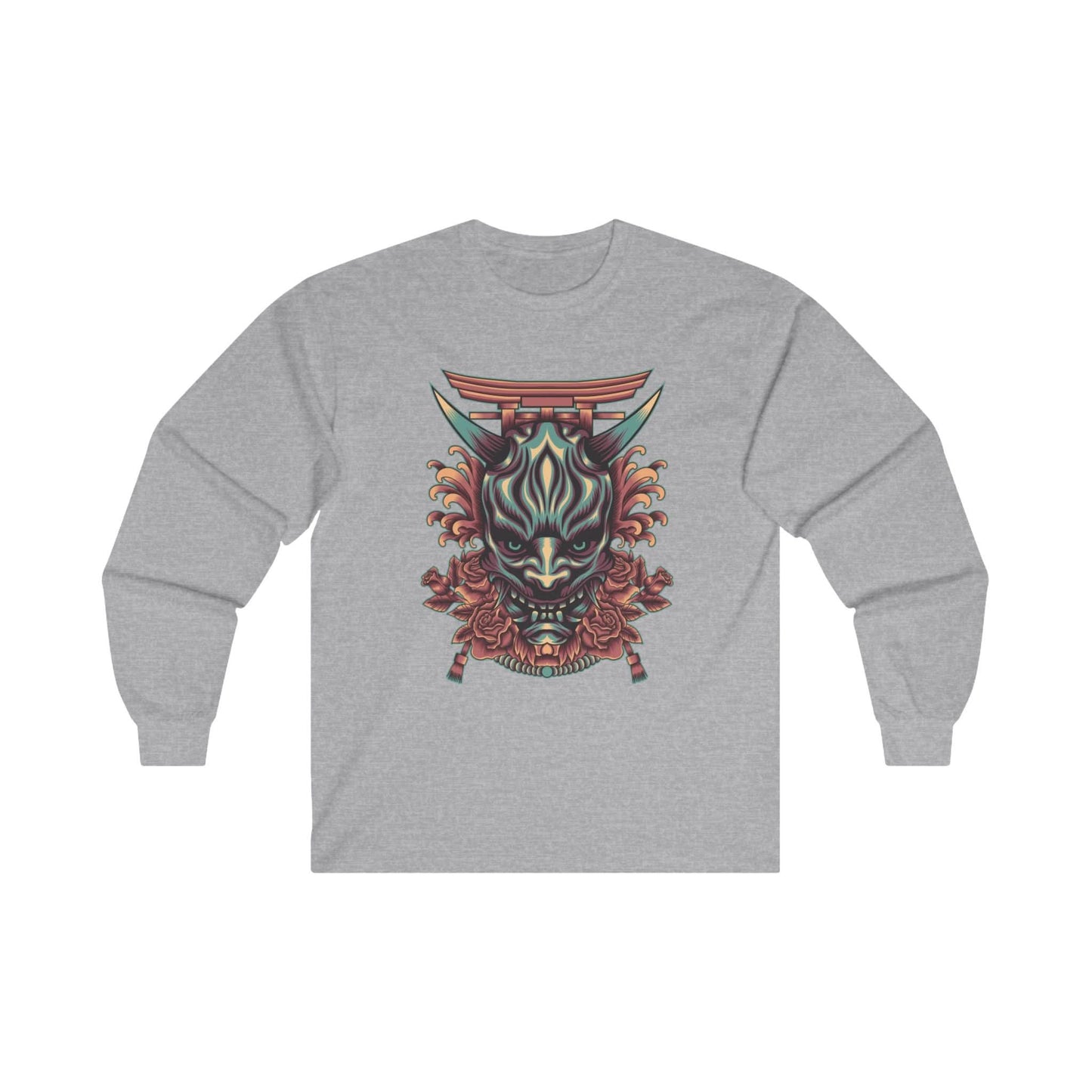 Oni Mask with Japanese Ornament - Mleem