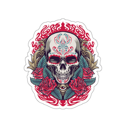 Vibrant Skull Die-Cut Stickers | Gothic Decor, Art Gifts, Laptop Stickers, Festivals, Unique Accessories