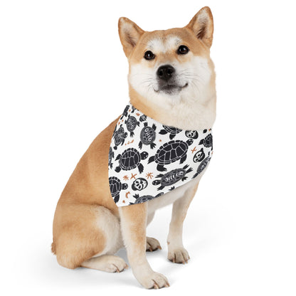 Turtle Print Pet Bandana Collar, Adjustable Pet Accessories, Dog Fashion, Cute Pet Gift, Summer Pet Wear, Beach Themed Dog Gear