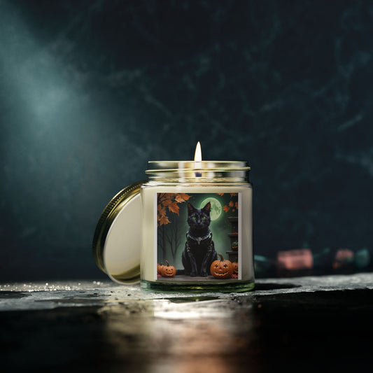 Halloween Cat Scented Candle, Cozy Home Decor, Gift for Cat Lovers, Fall Fragrance, Halloween Decoration, Aromatherapy Candle