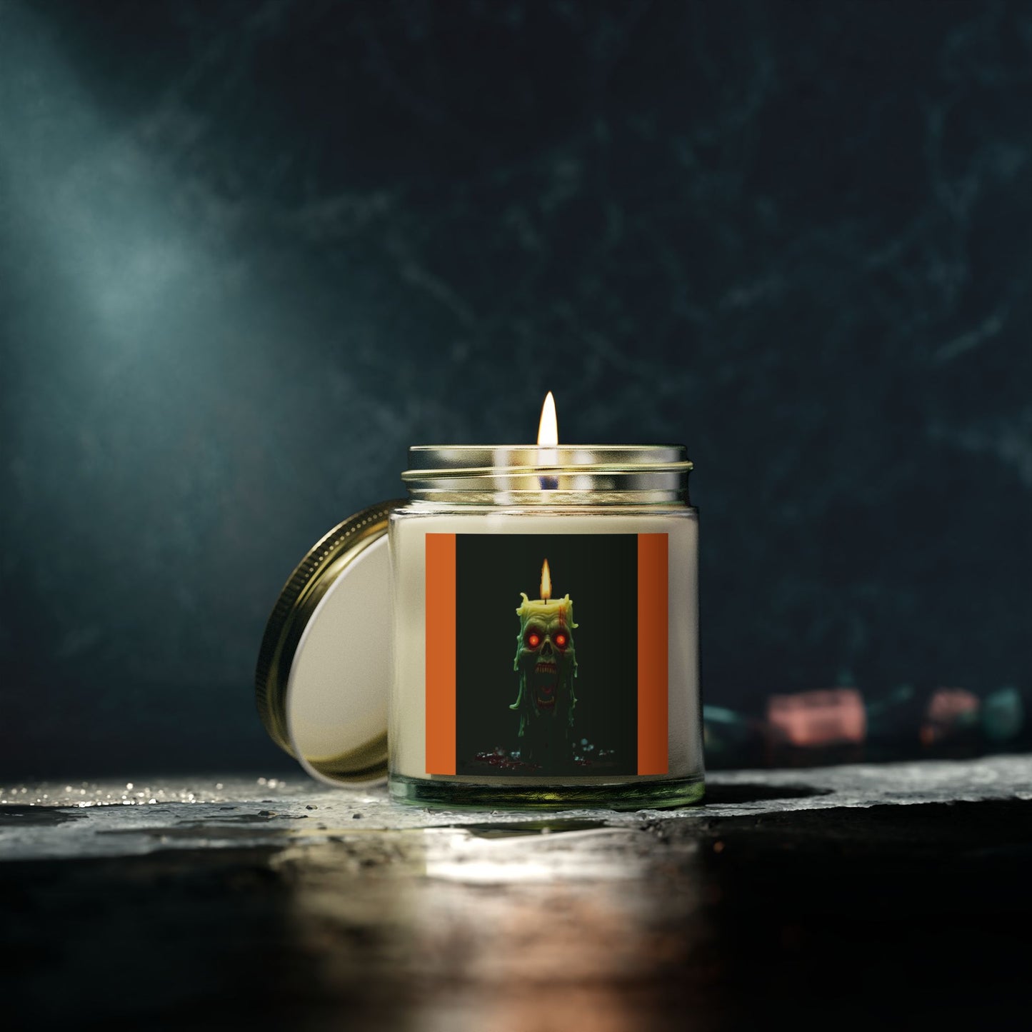 Coconut Apricot Candle with Spooky Vibe, Halloween Decor, Unique Gift, Cozy Atmosphere, Candle for Relaxation