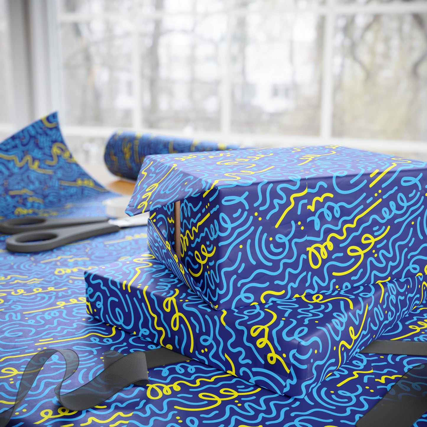 Vibrant Wrapping Paper Roll, Colorful Gift Wrap for All Occasions, Birthday, Holiday, Party, Eco-Friendly Packaging