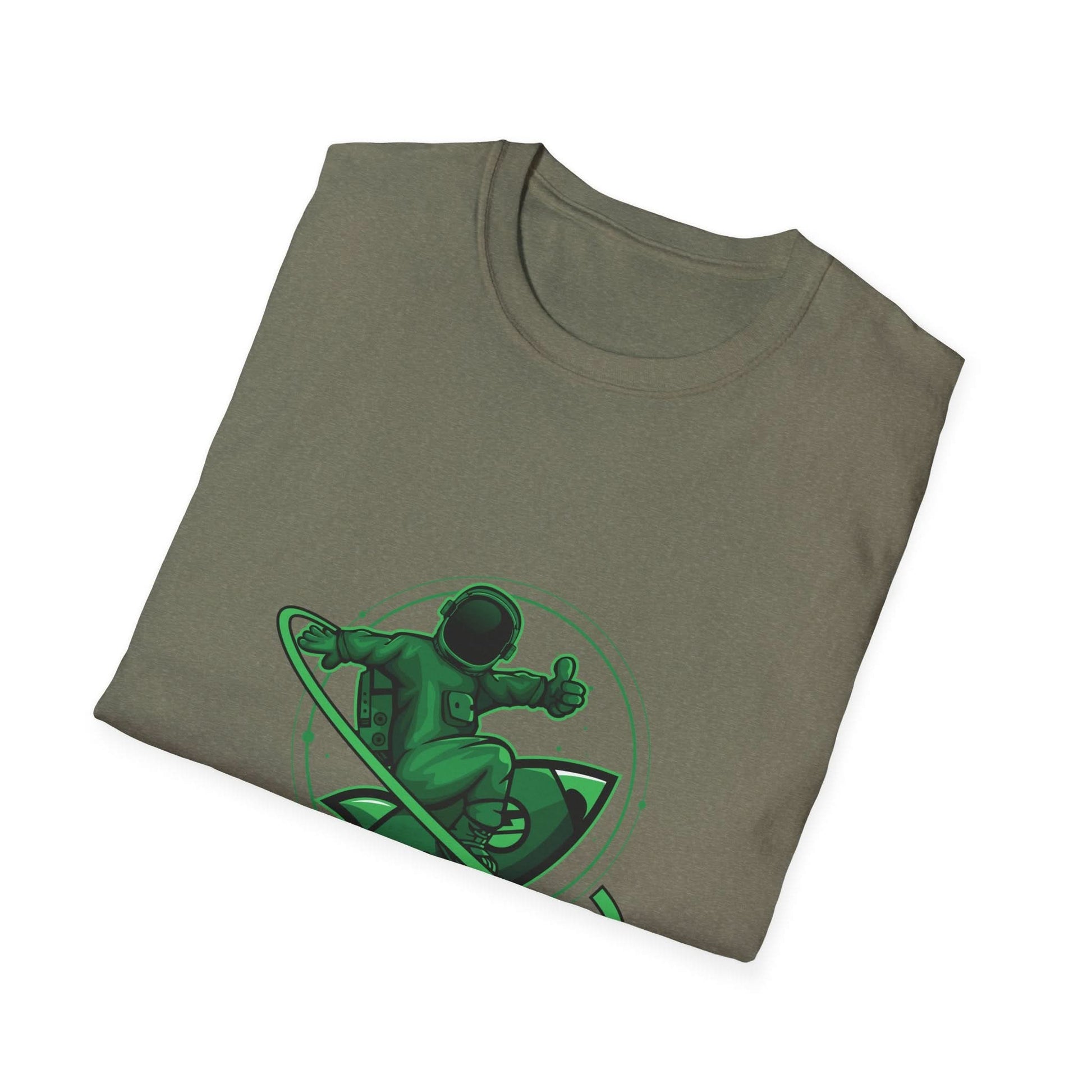 Green Astronaut Flying in Space - Mleem