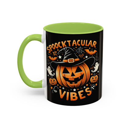 Halloween Accent Coffee Mug - Spooktacular Vibes, Fall Home Decor, Pumpkin Lovers Gift, Trick or Treat Mug, Spooky Season Drinkware