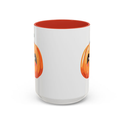 Cute Pumpkin Accent Coffee Mug for Fall, Halloween Decor, Gift for Coffee Lovers, Autumn Kitchenware, Seasonal Drinkware