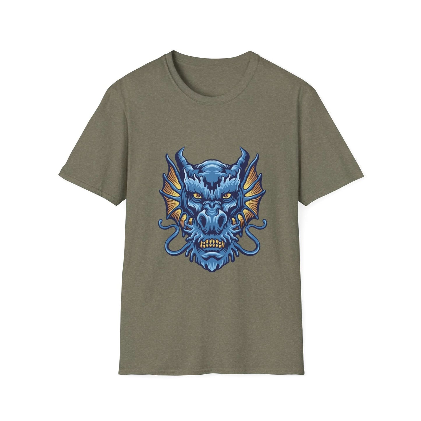 Blue Angry Dragon Head Mascot - Mleem