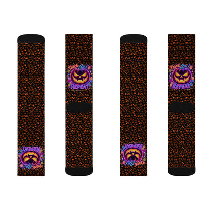 Halloween Themed Sublimation Socks, Custom Graphic Socks, Fun Holiday Gift, Trick or Treat Socks, Cozy Autumn Accessories
