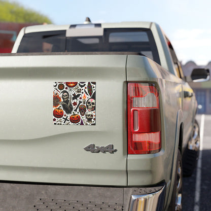Halloween Car Magnets - Spooky Skull and Pumpkin Designs, Festive Auto Decor for Fall, Trick-or-Treat, Haunted House Parties