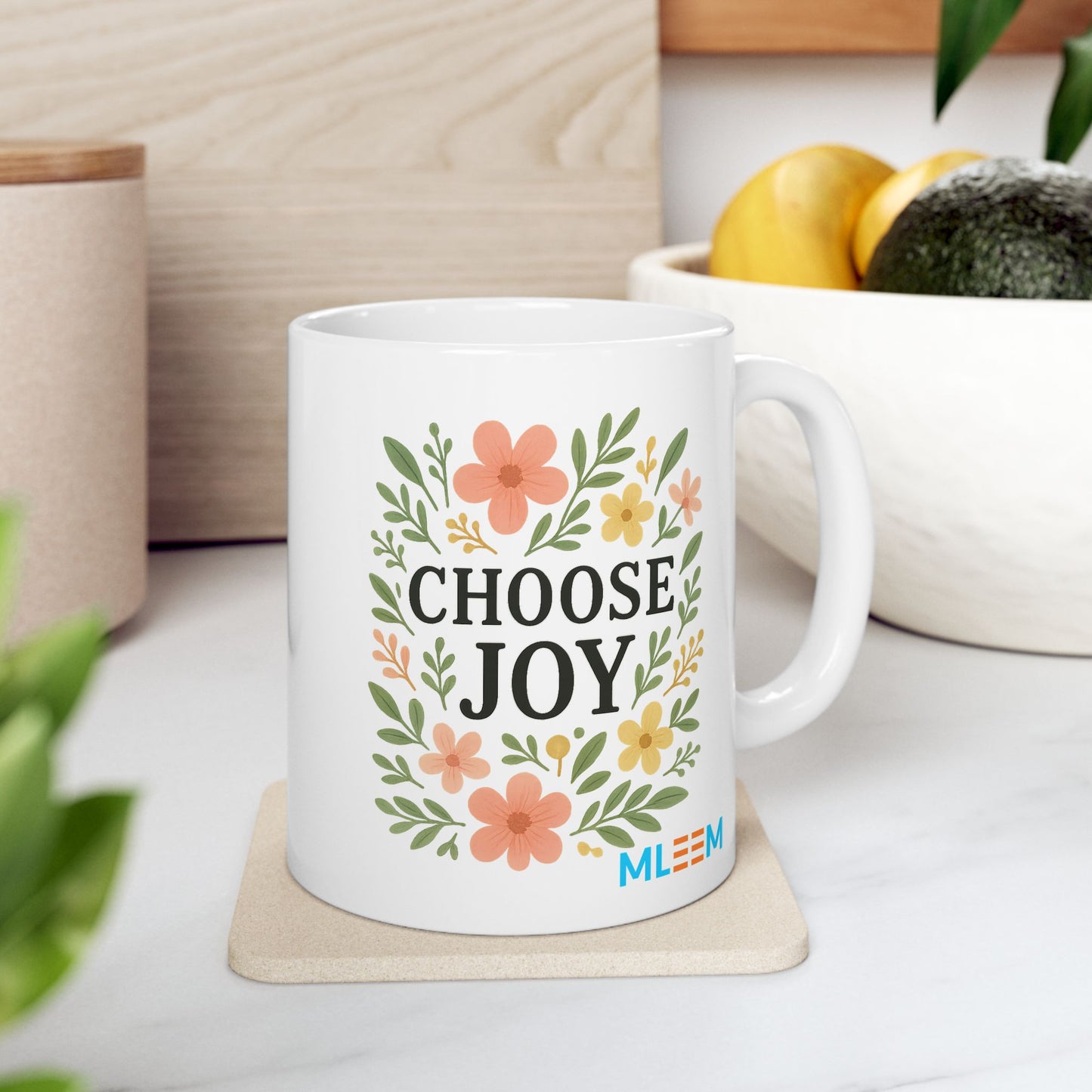 Choose Joy Floral Ceramic Mug
