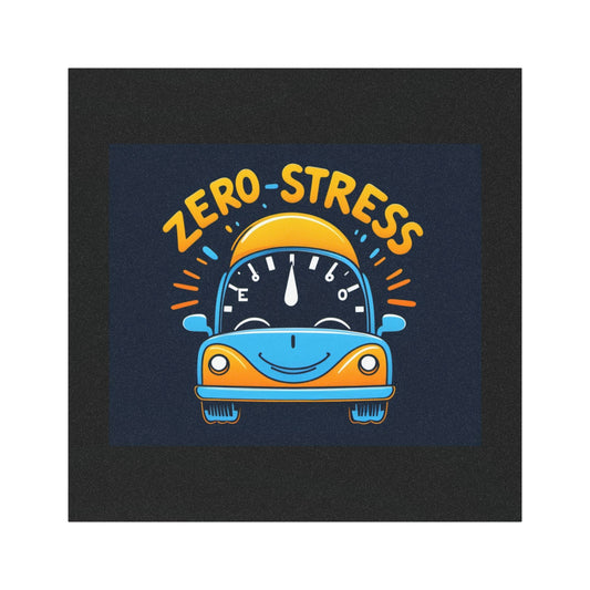 Fun Car Magnet - Zero Stress! | Peaceful Driving Vibe, Auto Decor, Gift for Car Enthusiasts, Unique Car Accessories, Road Trip Decor