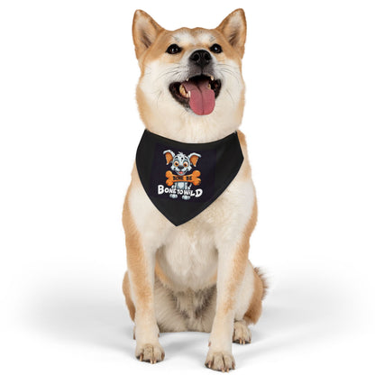 Bone to Be Wild Pet Bandana Collar, Dog Accessories, Pet Fashion, Dog Lovers Gift, Fun Dog Wear, Holiday Pet Gift