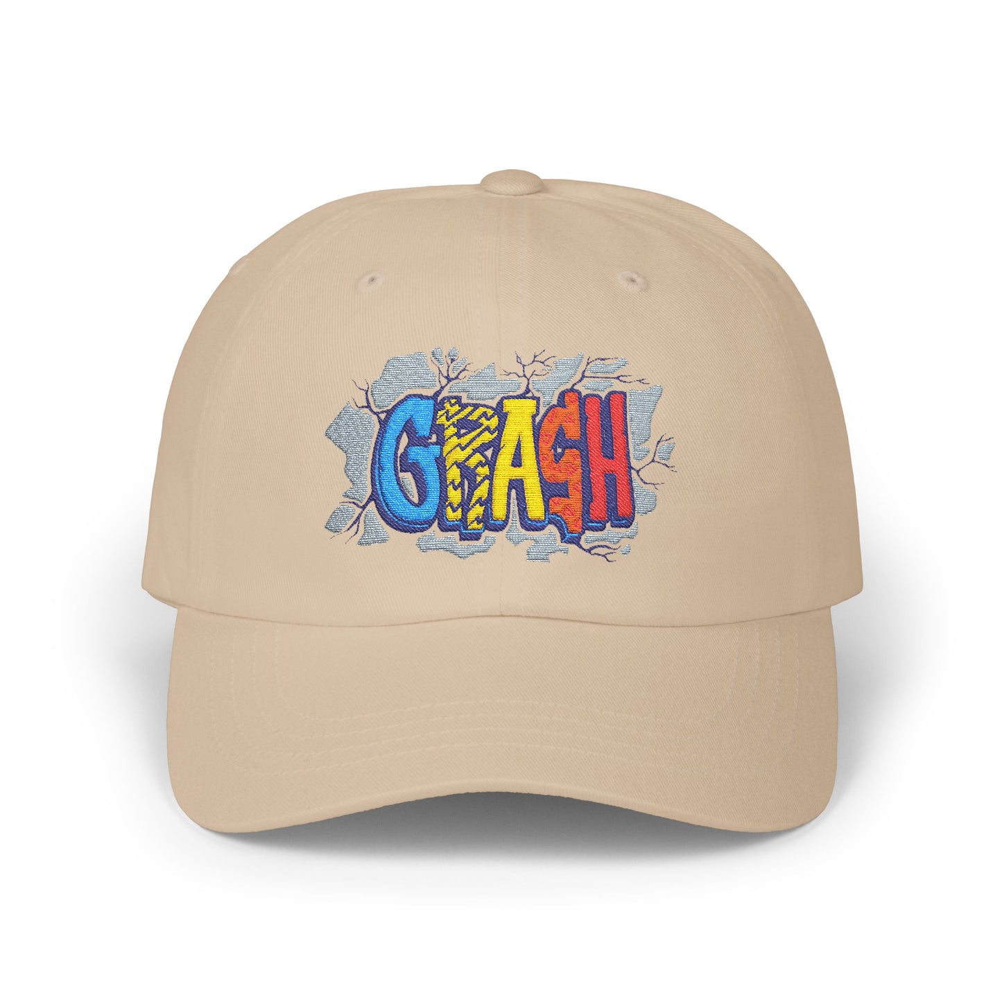 Classic Dad Cap with CRAASH! Design, Casual Hat for Dads, Funny Gift for Father's Day, Summer Accessory, Everyday Wear