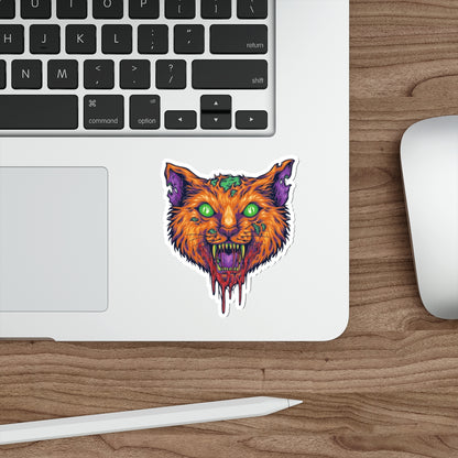 Vibrant Cat Die-Cut Stickers | Spooky Decor, Laptop Stickers, Halloween, Pet Lovers, Artistic Gift Ideas
