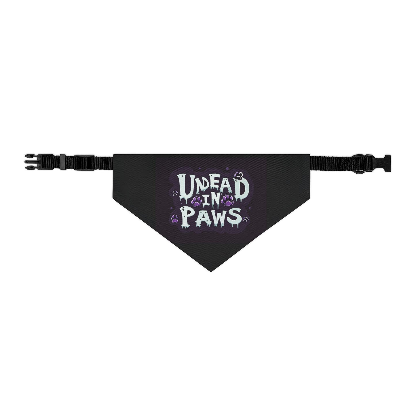 Undead in Paws Pet Bandana, Spooky Dog Accessory, Halloween Pet Costume, Adjustable Dog Collar Scarf, Fun Pet Fashion
