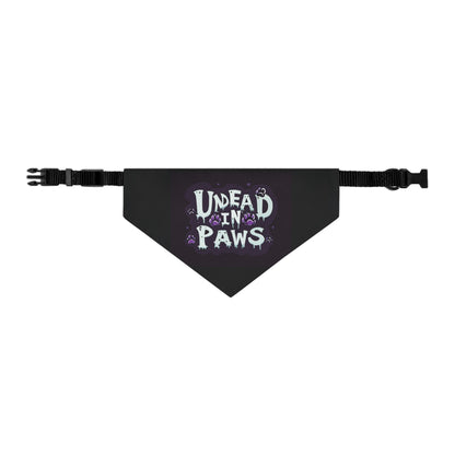 Undead in Paws Pet Bandana, Spooky Dog Accessory, Halloween Pet Costume, Adjustable Dog Collar Scarf, Fun Pet Fashion