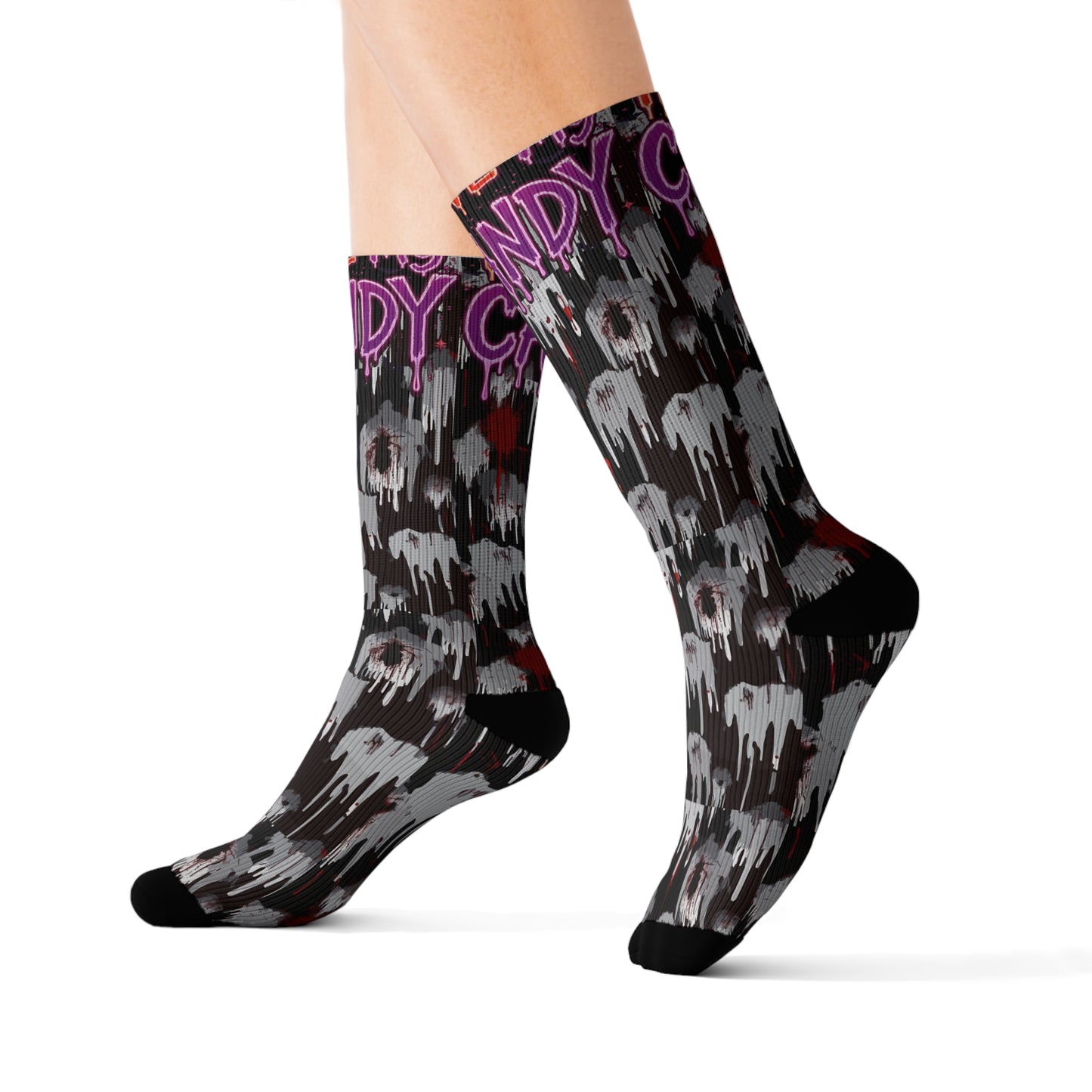 Sublimation Socks - Spooky Ghost Design, Perfect for Halloween, Unique Gift for Friends, Fun Novelty Wear, Cozy Home Accessories