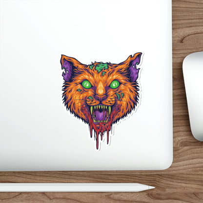 Vibrant Cat Die-Cut Stickers | Spooky Decor, Laptop Stickers, Halloween, Pet Lovers, Artistic Gift Ideas