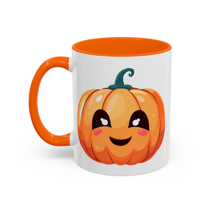 Cute Pumpkin Accent Coffee Mug for Fall, Halloween Decor, Gift for Coffee Lovers, Autumn Kitchenware, Seasonal Drinkware