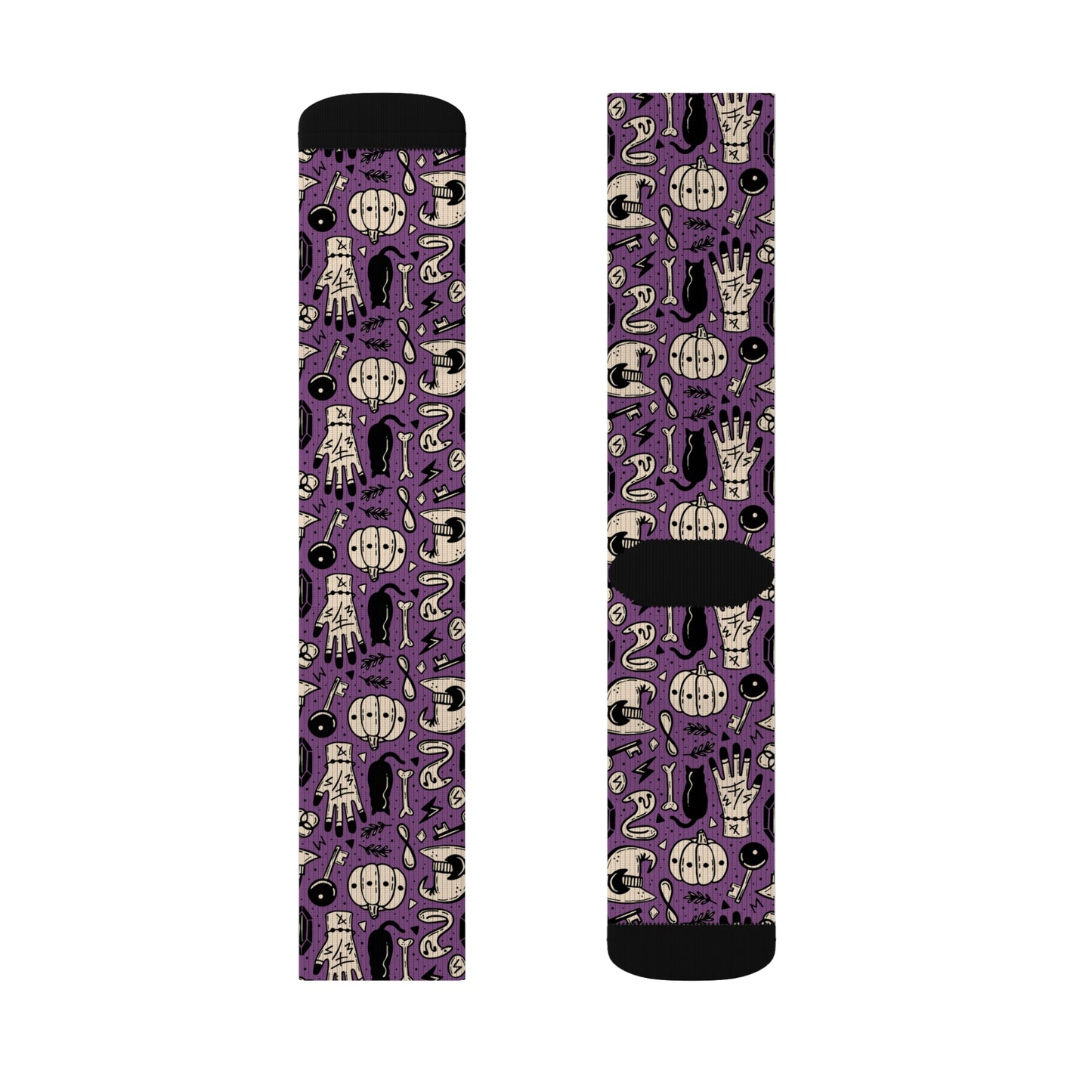 Mystical Patterned Socks, Unique Gift for Occult Lovers, Halloween Accessories, Cozy Footwear, Spooky Vibe