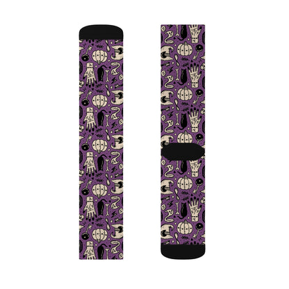 Mystical Patterned Socks, Unique Gift for Occult Lovers, Halloween Accessories, Cozy Footwear, Spooky Vibe