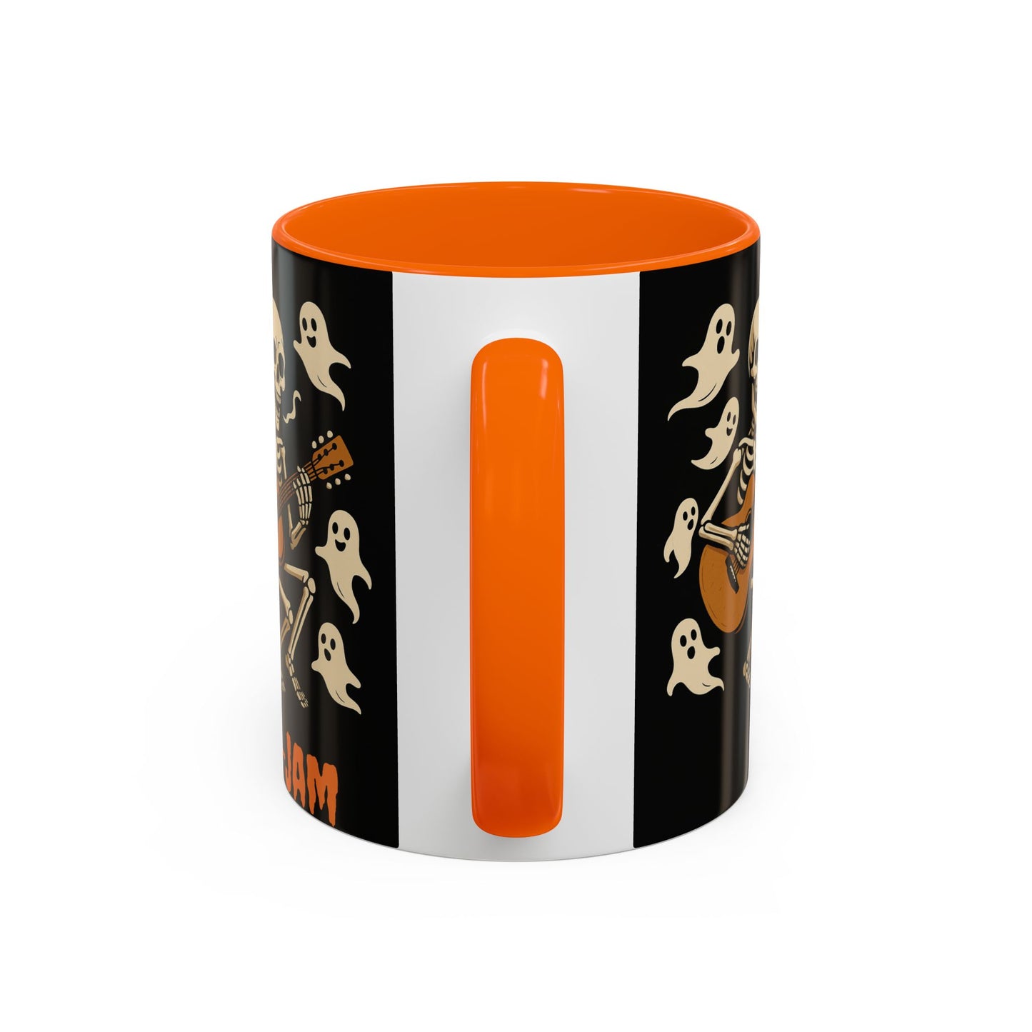 Spooky Skeleton Coffee Mug, Halloween Decor, Bone-Jam Ghost Mug, Gift for Music Lovers, Unique Drinkware