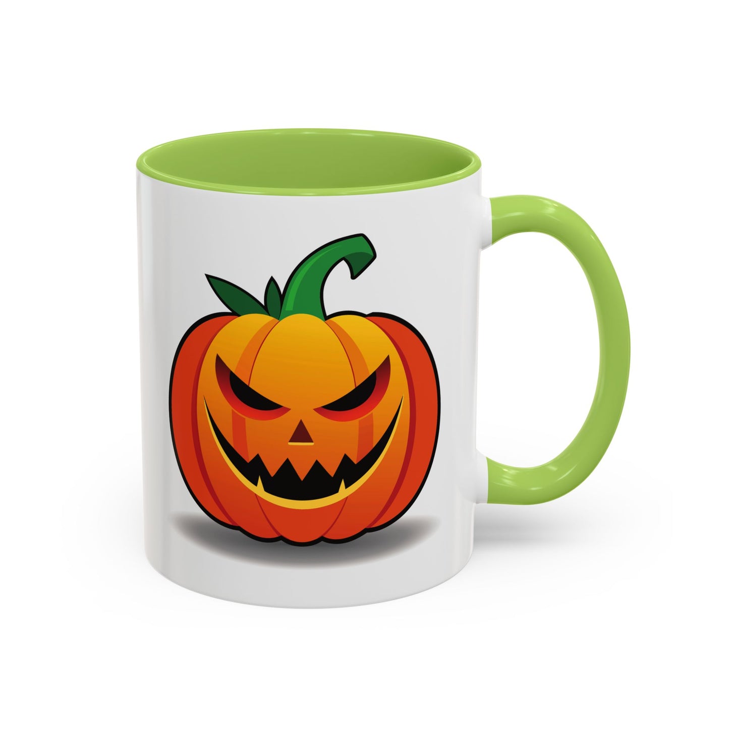 Halloween Pumpkin Accent Mug | Spooky Coffee Cup | Fall Decor | Pumpkin Art | Gift for Halloween Lovers, 11oz, 15oz