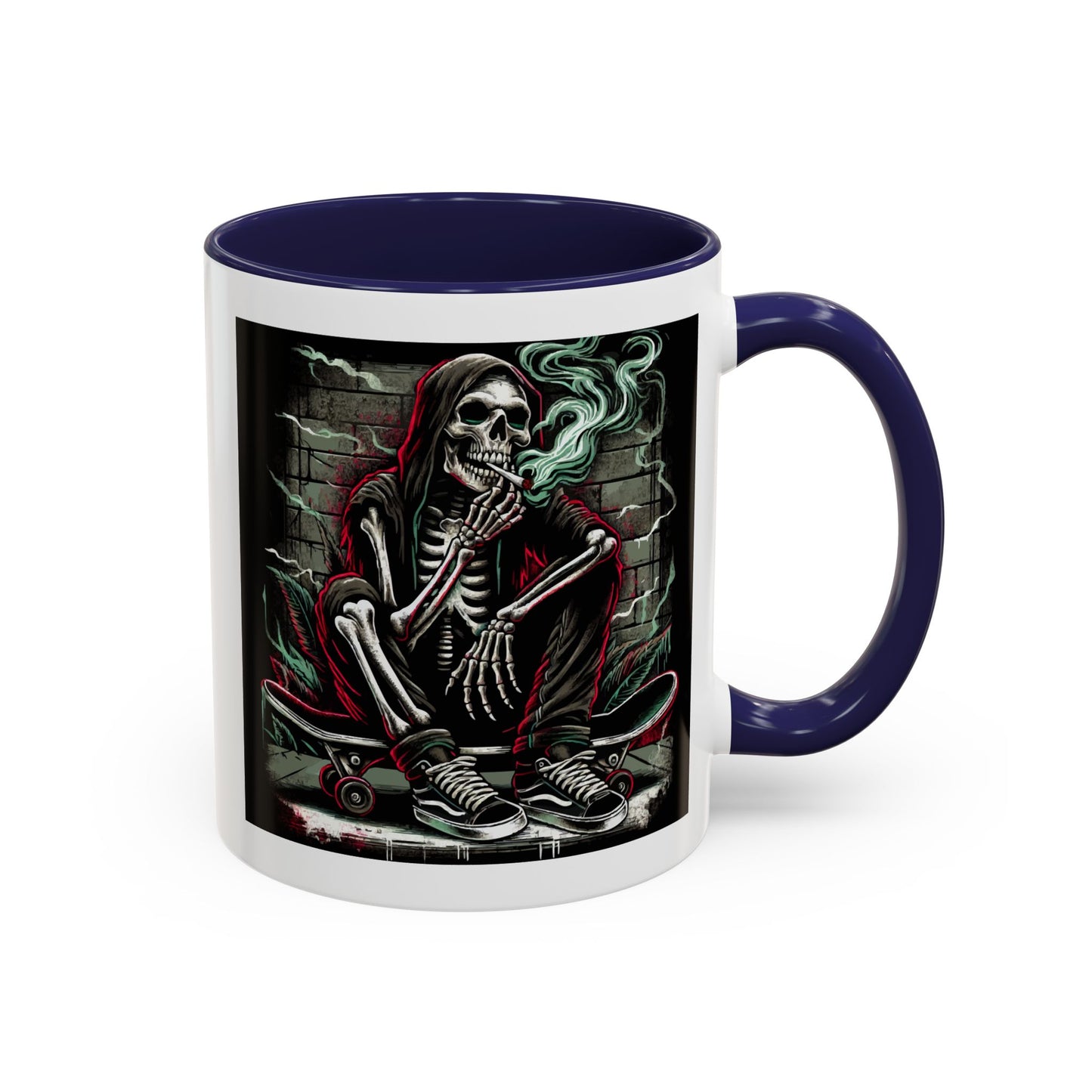 Gothic Skeleton Coffee Mug - Perfect for Halloween Decor, Gift for Skaters, Unique Drinkware, Spooky Vibe, 11 & 15oz Options