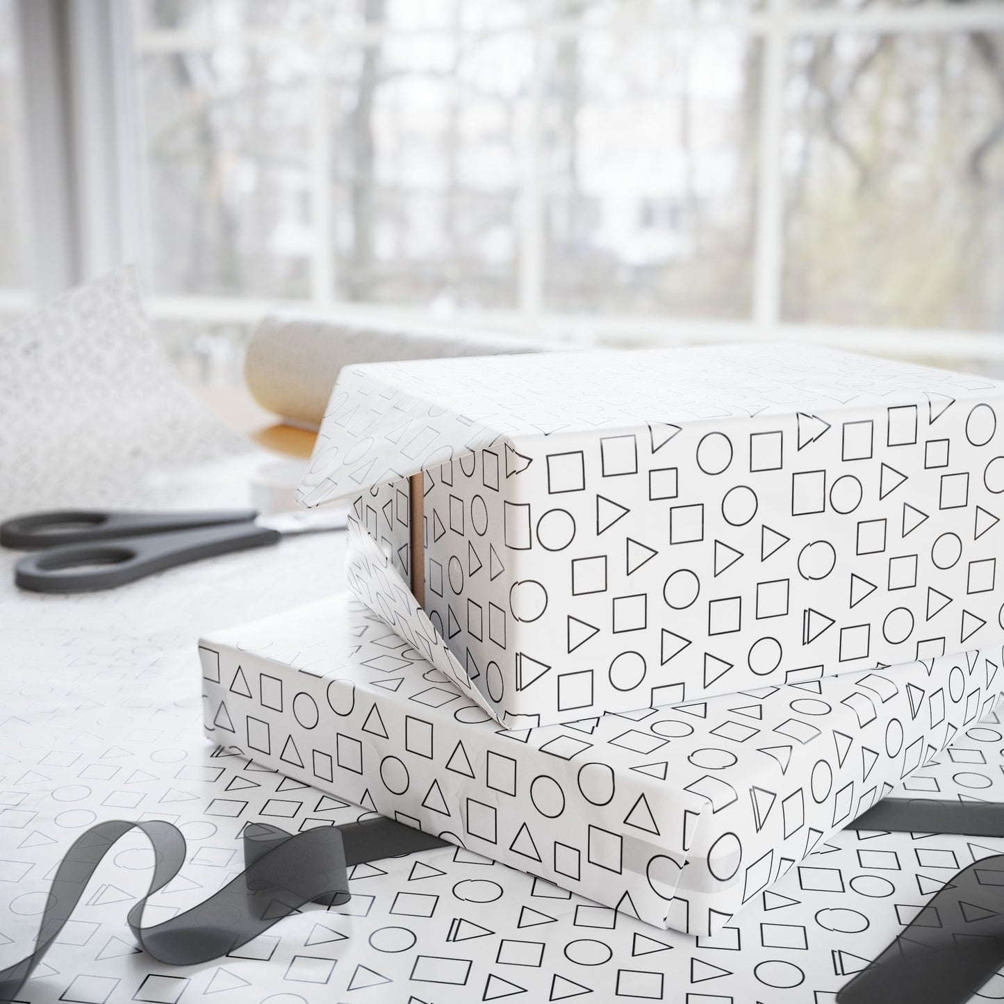 Chic Minimalist Wrapping Paper, Modern Gift Wrap, Geometric Patterns, Eco-Friendly Gift Packaging, Perfect for All Occasions