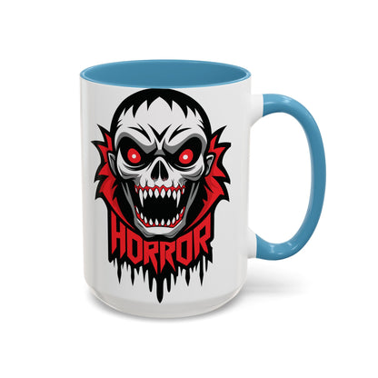 Horror-Themed Coffee Mug, Unique Gift for Halloween Lovers, Scary Decor, Black Accented Mug, Gothic Drinkware, Spooky Kitchenware