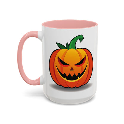Halloween Pumpkin Accent Mug | Spooky Coffee Cup | Fall Decor | Pumpkin Art | Gift for Halloween Lovers, 11oz, 15oz