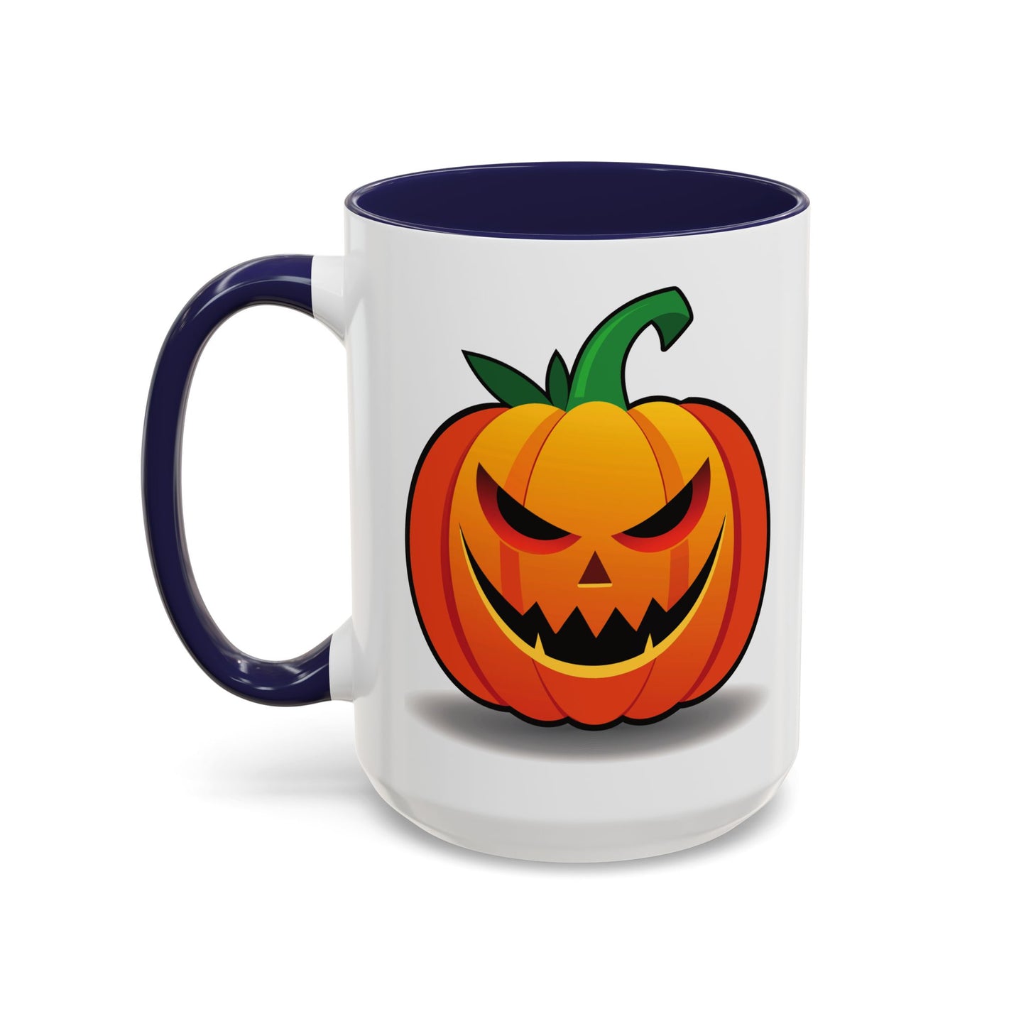 Halloween Pumpkin Accent Mug | Spooky Coffee Cup | Fall Decor | Pumpkin Art | Gift for Halloween Lovers, 11oz, 15oz