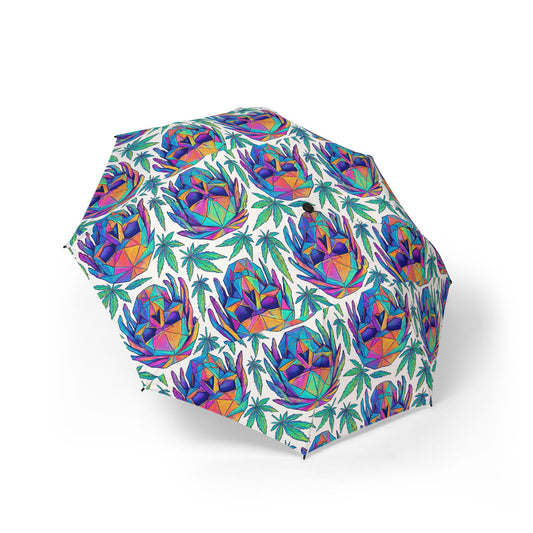 Colorful Foldable Umbrella with Exotic Floral Design, Portable Rain Gear, Stylish Sunshade, Perfect Gift for Garden Lovers, Summer