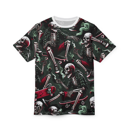 Skate Crew Unisex Tee, Edgy Skeleton Shirt, Cool Graphic T-Shirt, Streetwear Fashion, Gift for Skaters, Halloween Apparel