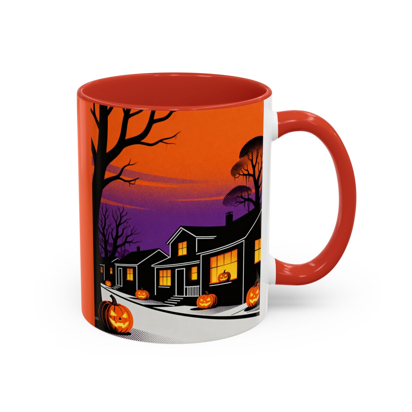 Halloween-Themed Accent Coffee Mug, Spooky Autumn Decor, Pumpkin Coffee Cup, Fall Gift, October Celebration