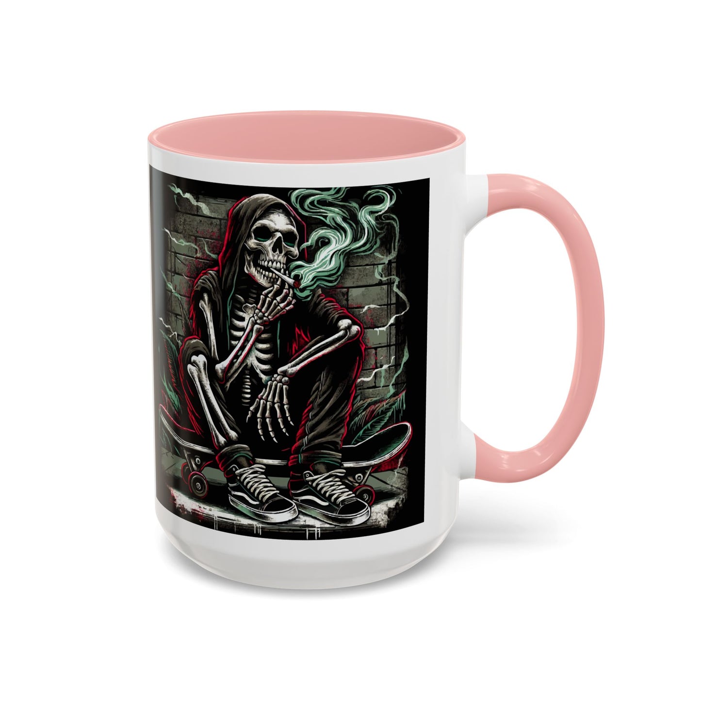 Gothic Skeleton Coffee Mug - Perfect for Halloween Decor, Gift for Skaters, Unique Drinkware, Spooky Vibe, 11 & 15oz Options