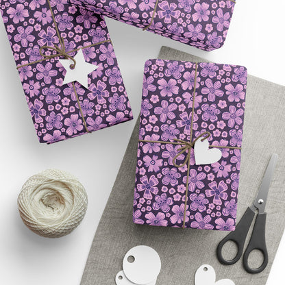 Charming Floral Wrapping Paper, Gift Wrap for Birthday, Wedding, Baby Shower, Holiday Celebrations, Decorative Gift Wrapping, Eco-friendly